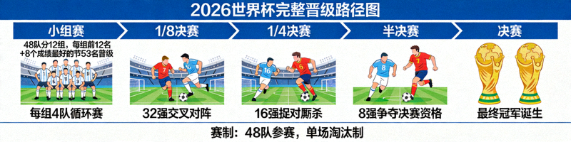 2026世界杯从小组赛到决赛的完整可视化晋级路径图